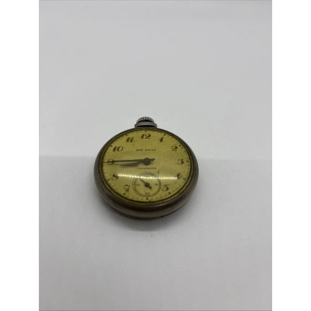 Antique New Haven Pocket Watch Running Mens Silver Analog Vintage Dress Watch